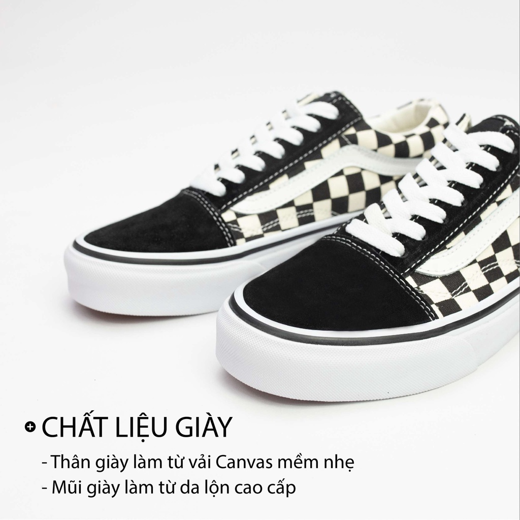 Giày vans caro chính hãng cho nam nữ, vans old skool checker chuẩn full box