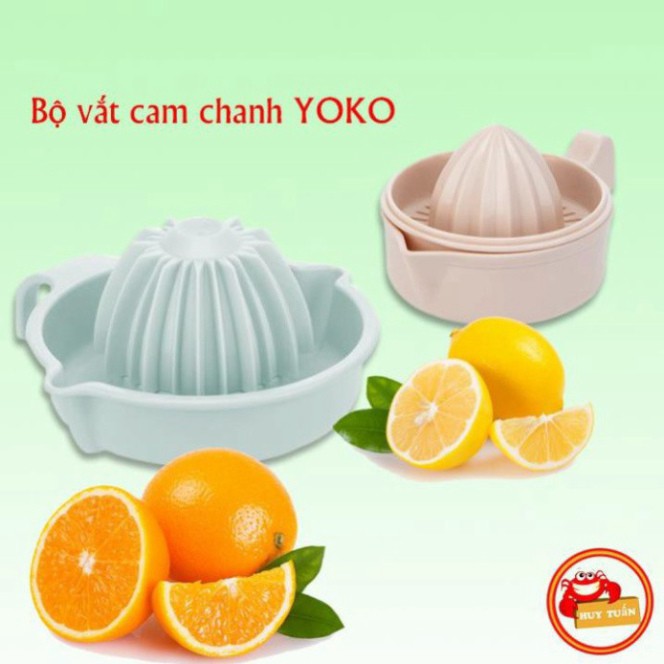 Bộ vắt cam chanh YOKO bằng nhựa nguyên sinh kháng khuẩn 2 cỡ lớn nhỏ [BM]