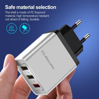 Củ sạc nhanh tiêu chuẩn châu âu 5v3a dành cho iphone samsung android 4 cổng usb