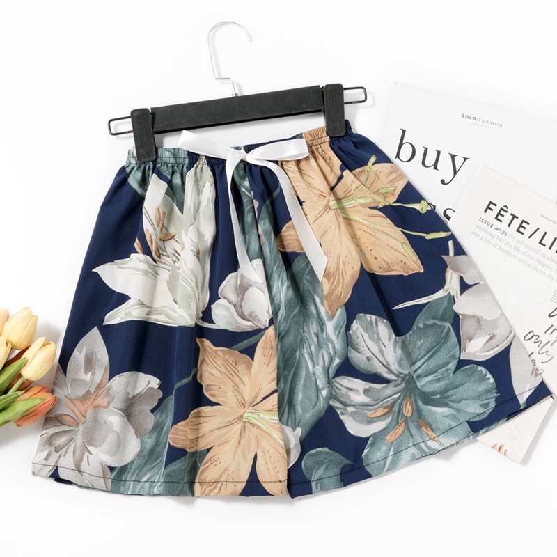 Quần Short Ngủ Ống Rộng Bằng Lụa Cotton In Họa Tiết Hoạt Hình Thời Trang Cho Nữ