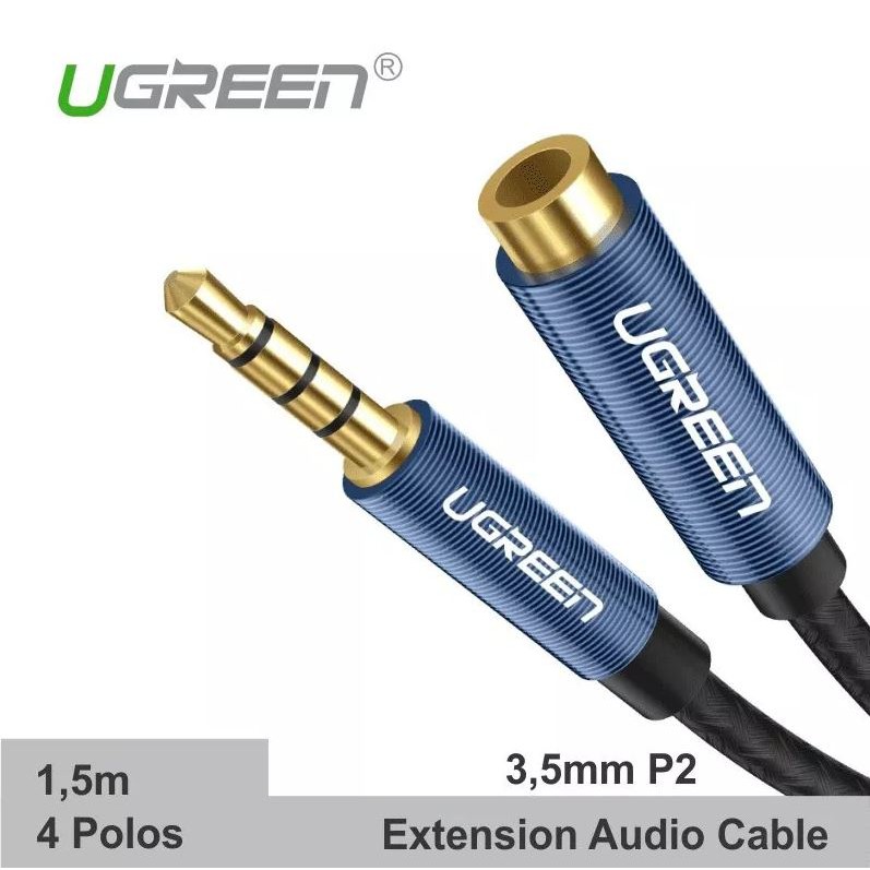 [Mã ELHACE giảm 4% đơn 300K] Cáp Audio 3.5mm 3 nấc nối dài 1M5 Cao cấp Ugreen 40674 CHính Hãng AV118 dây bọc dù