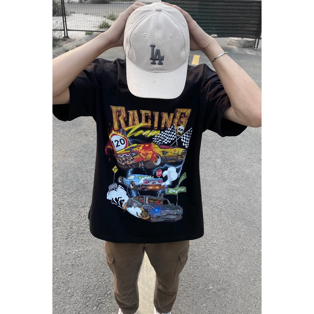 Áo thun ngắn tay oversize RACING TEAM