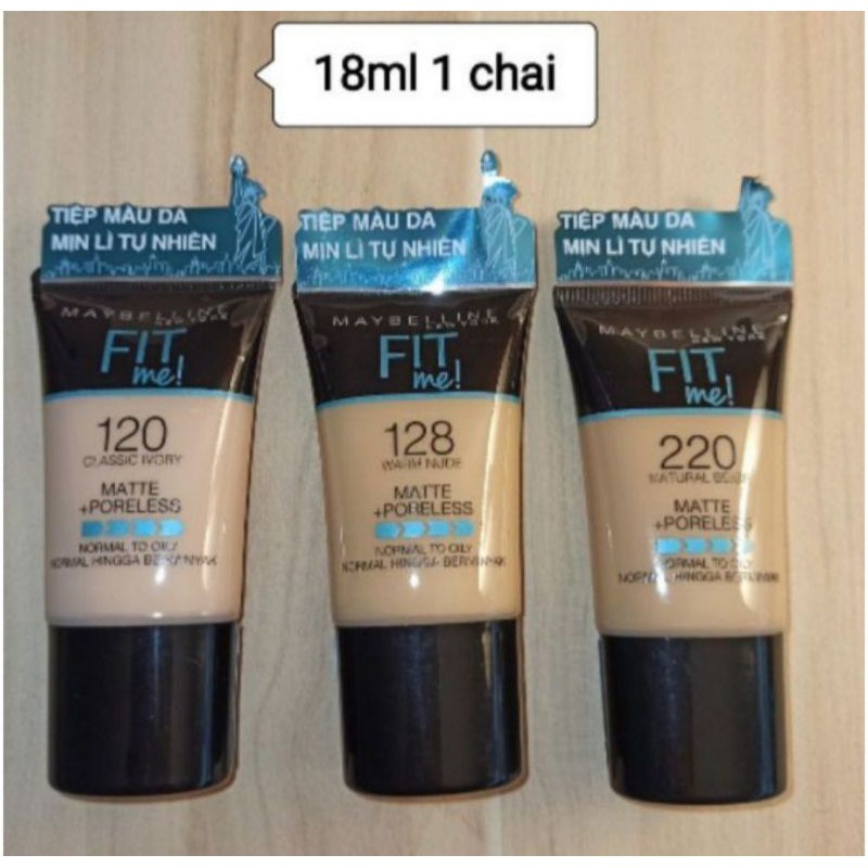 Kem Nền Mịn Nhẹ Kiềm Dầu Fit Me dạng tuýp Maybelline New York 18ml