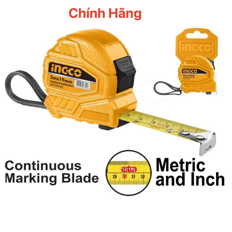 INGCO Thước kéo thép nền vàng HSMT26519 (Cam kết Chính Hãng 100%)