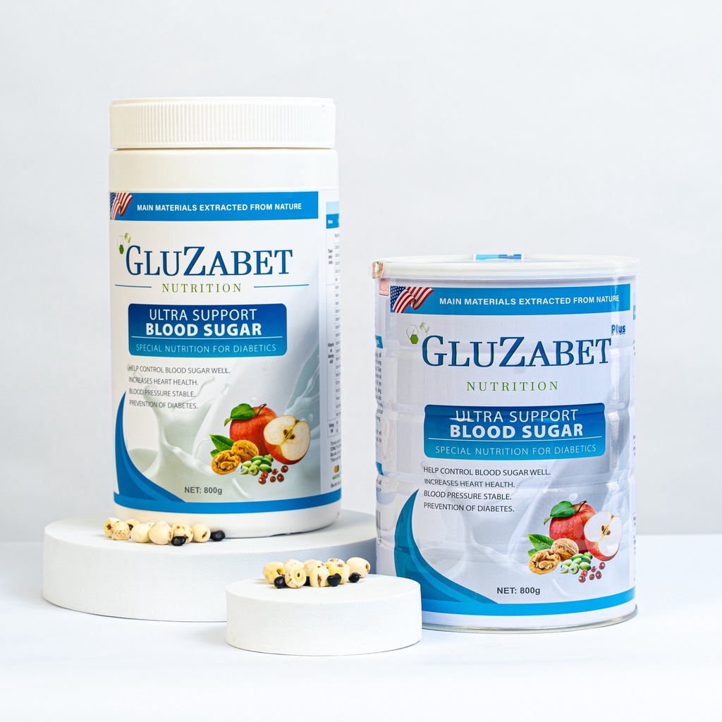 Sữa hạt dinh dưỡng cho người tiểu đường Gluzabet - 1 thùng Gluzabet 15 hộp (800g)