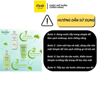 Combo Simple Toner Simple Sữa Rửa Mặt Simple Tẩy Trang Simple