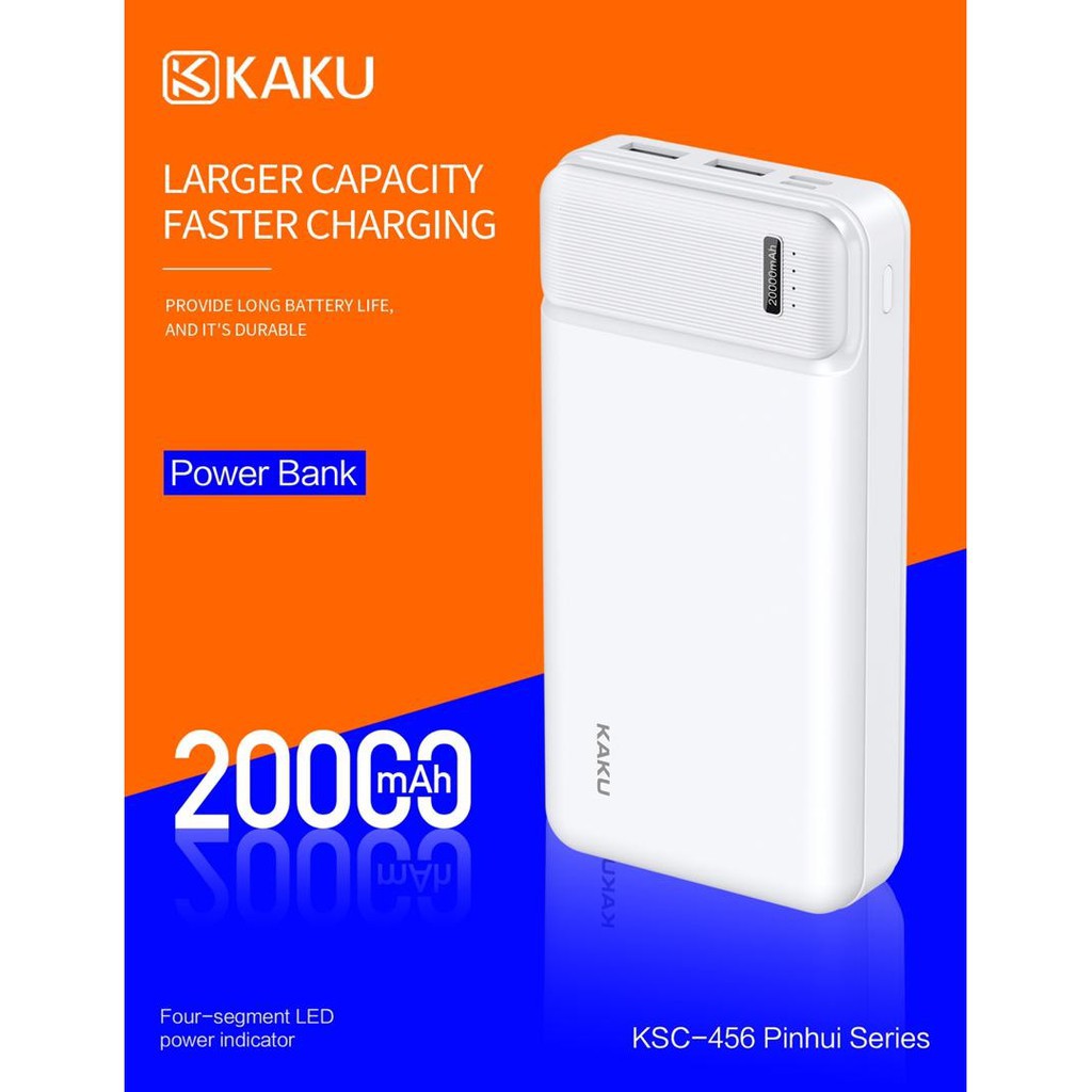 [Mã 2404EL10K giảm 10K đơn 20K] Sạc dự phòng KAKU mã KSC 456 dung lượng 20.000mah - BH 6 THÁNG