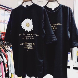 Áo thun tay lỡ form rộng HOA CÚC unisex