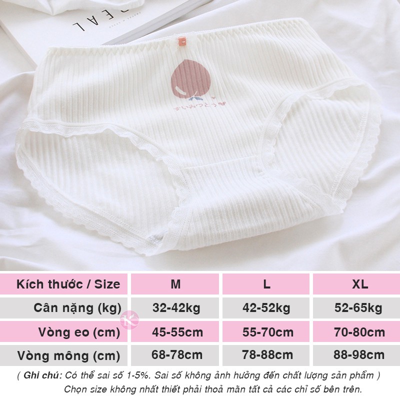 [Mã 12FASHIONSALE1 giảm 10K đơn 50K] Quần lót nữ hình quả đào dễ thương, quần lót cotton xuất Nhật Kazila QLH75 | BigBuy360 - bigbuy360.vn