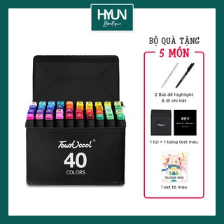 Bút màu Marker TouchCool Túi Vải 40 cây và bộ quà tặng 5 món - Bút vẽ trang trí