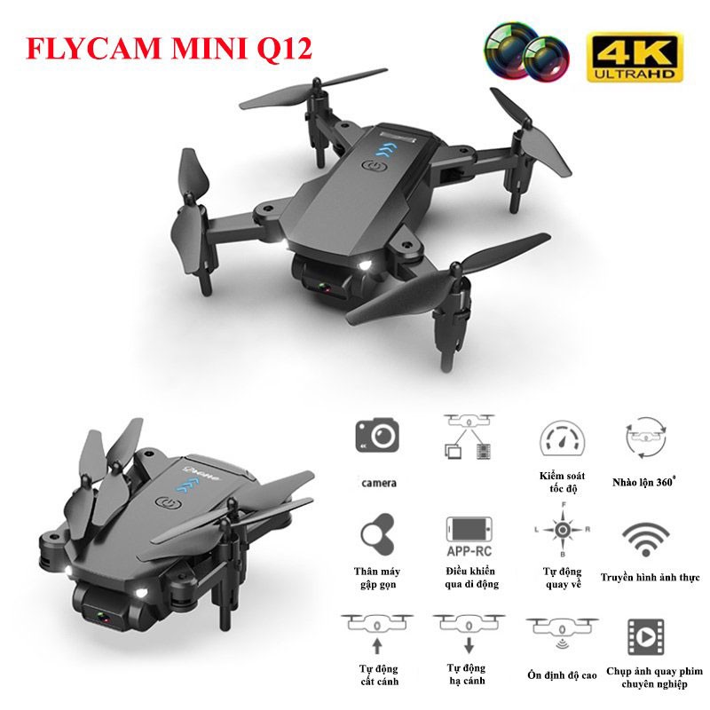 Drone mini Q12 Máy bay Flycam điều khiển từ xa - món quà cho bé