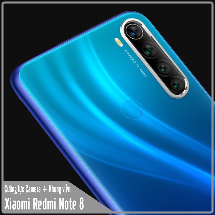 Bộ bảo vệ Camera Xiaomi Redmi Note 8 Cường Lực CAMERA + Khung viền Nhôm CAMERA