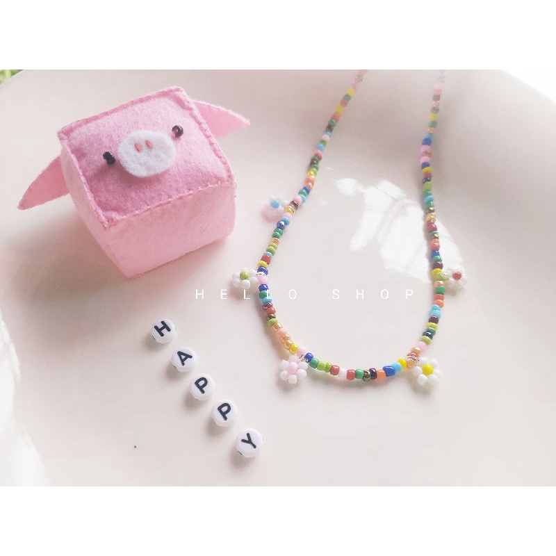 CHOKER VÒNG TAY LẮC CHÂN HẠT CƯỜM KẾT HOA THẤY HOA NỞ NGỠ XUÂN VỀ