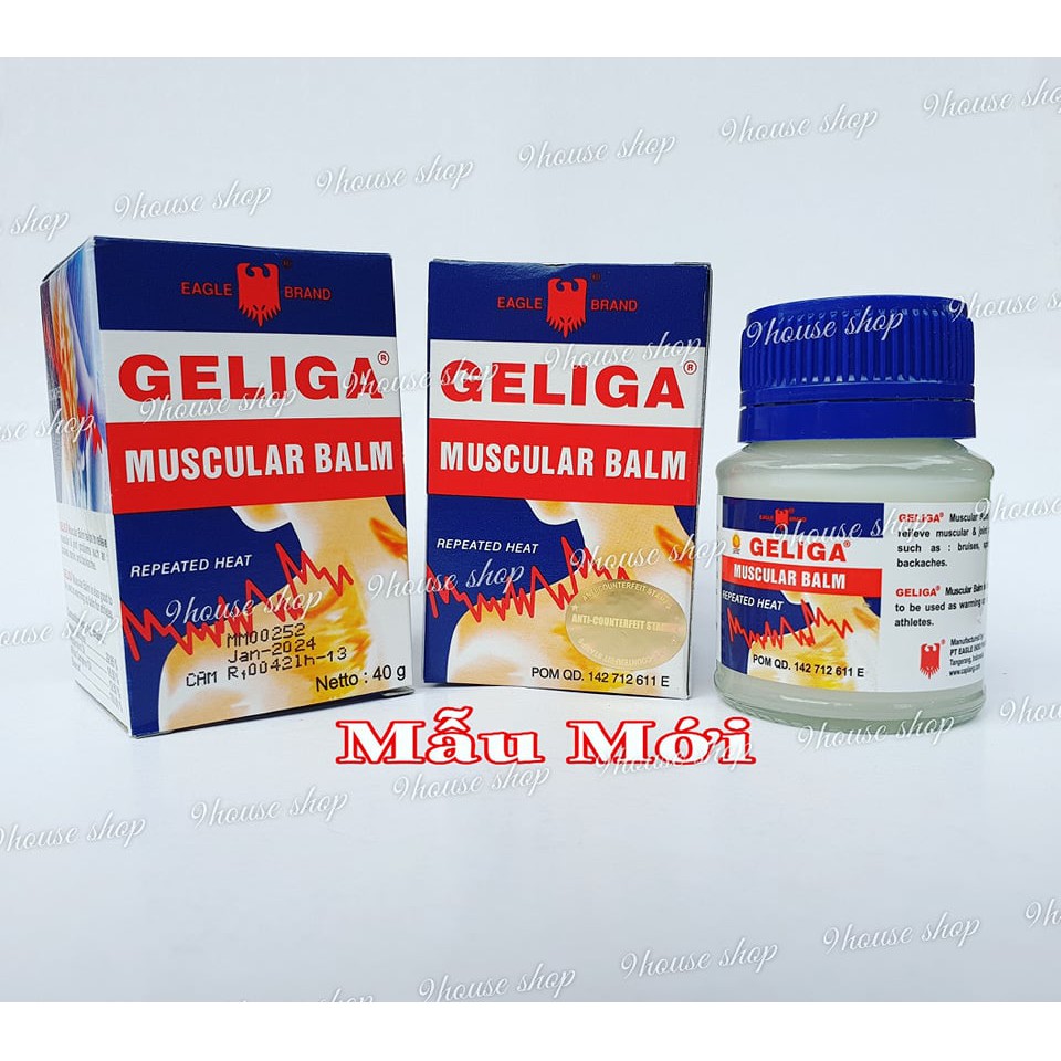 Hộp 12 Hủ Dầu Cù Là Lửa GELIGA MUSCULAR BALM (40gr/hủ)