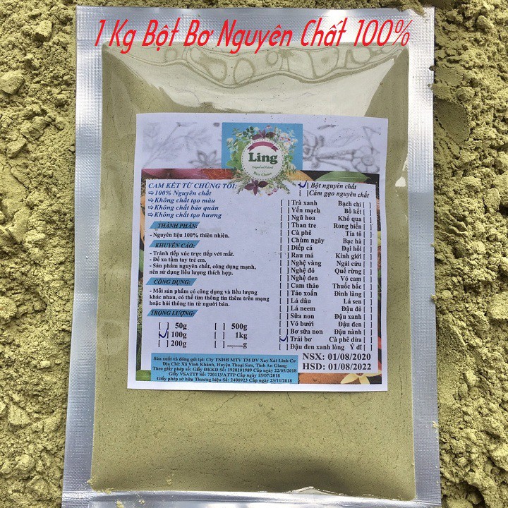 Bột Bơ Sáp 1 Kg có giấy VSATTP và ĐKKD nguyên chất thiên nhiên 100% dùng để đắp mặt đa công dụng