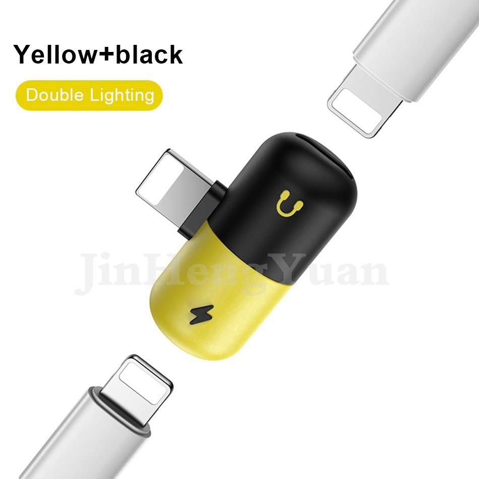 Đầu cắm 2 trong 1 cho tai nghe và dây sạc cho iPhone 7 8 Plus 11 Pro x XS Max XR