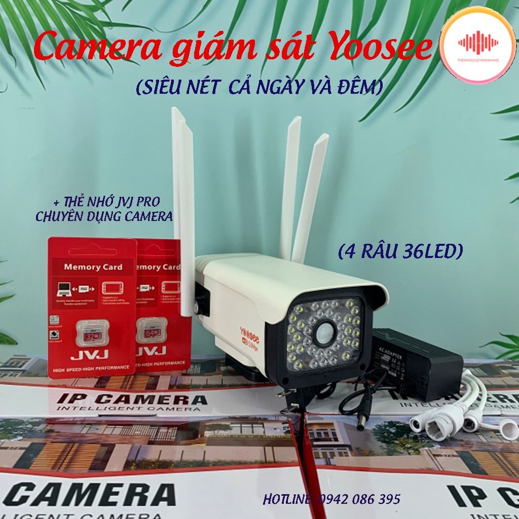 Camera ngoài trời, chống nước Yoosee Full HD 1080P 4 Led trợ sáng đàm thoại 2 chiều