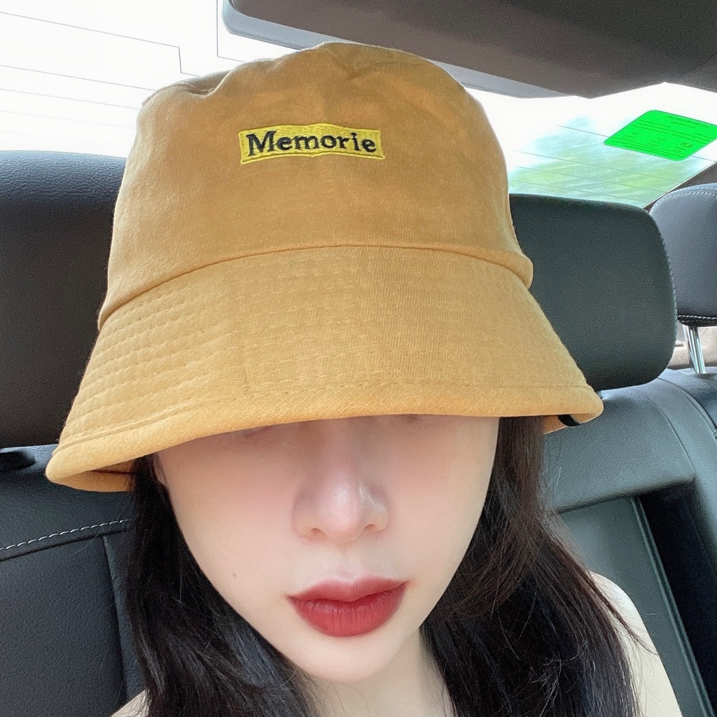 Mũ Bucket Thêu Chữ Đơn Giản Phom Nữ Vừa Vặn Chất Gần Tuyết Nhung - Mã Số: MBK05063