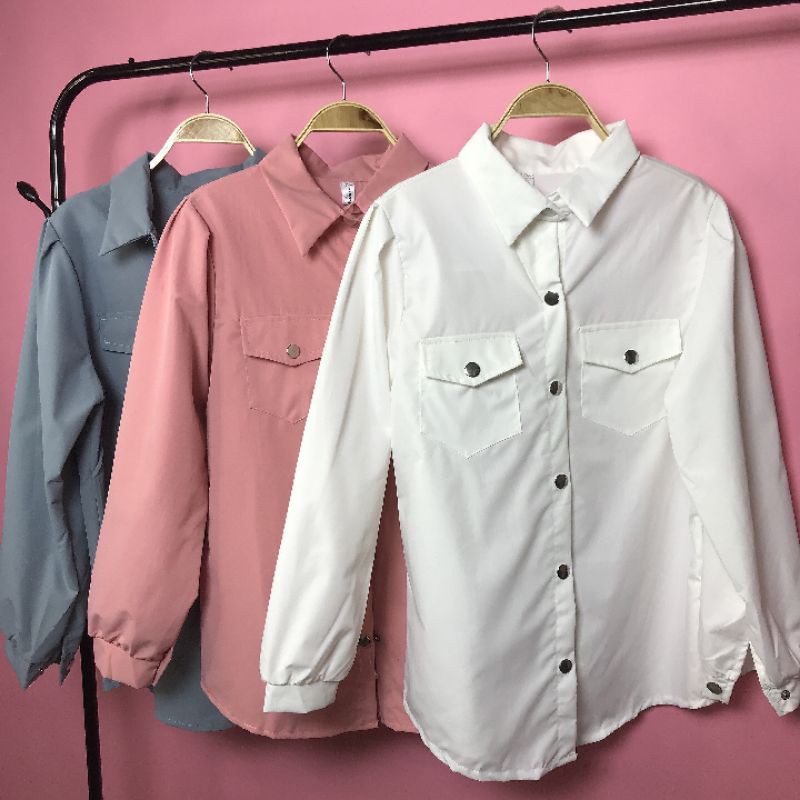 Áo Sơ Mi Dài Tay Unisex Form Rộng Siêu Hot Chất Kaki Cực Đẹp  kiểu áo sơ mi nữ dáng dài mẫu mới 2021 Zuca Shop