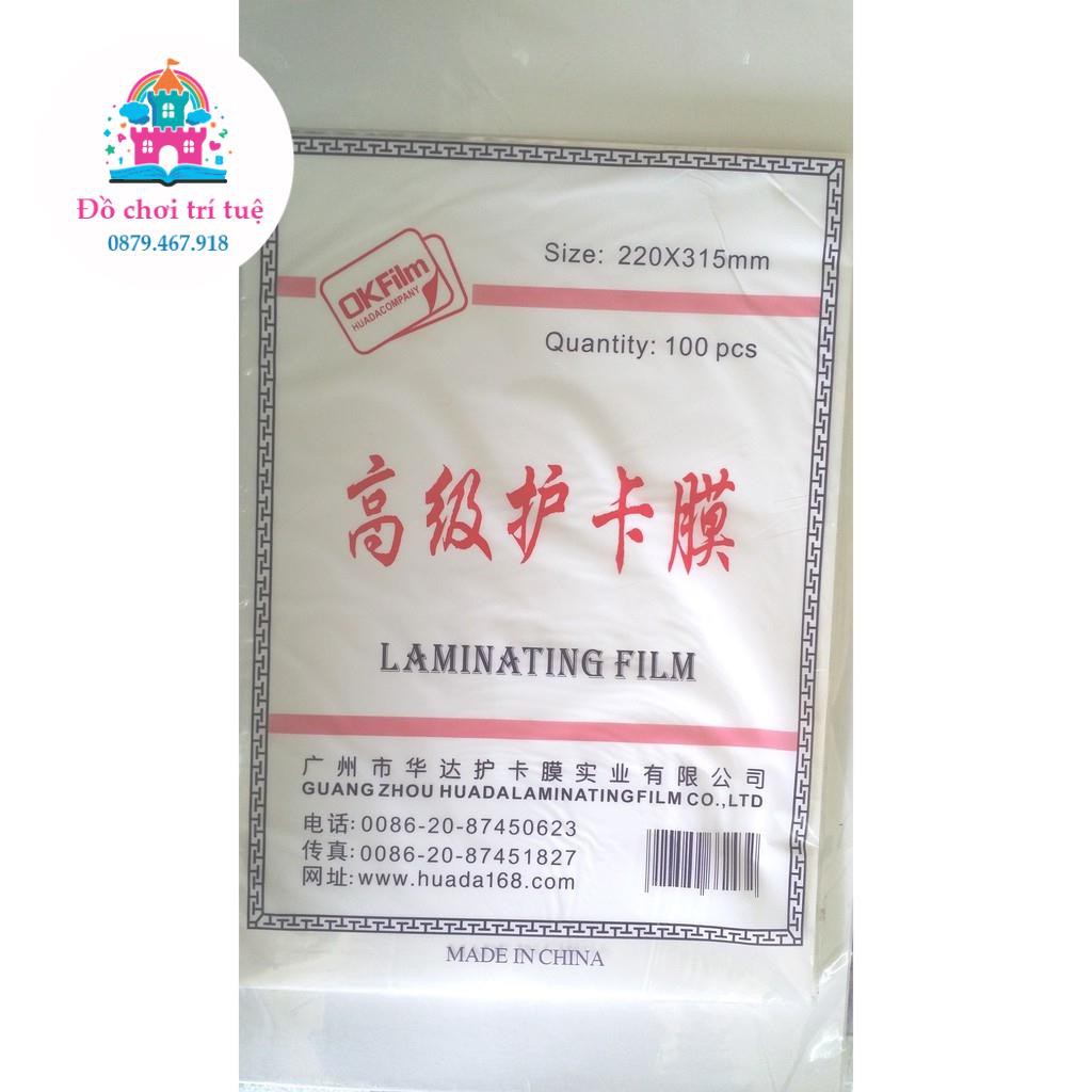 Combo 100 tờ Giấy ép Plastic khổ A4 - in ép học liệu cho bé