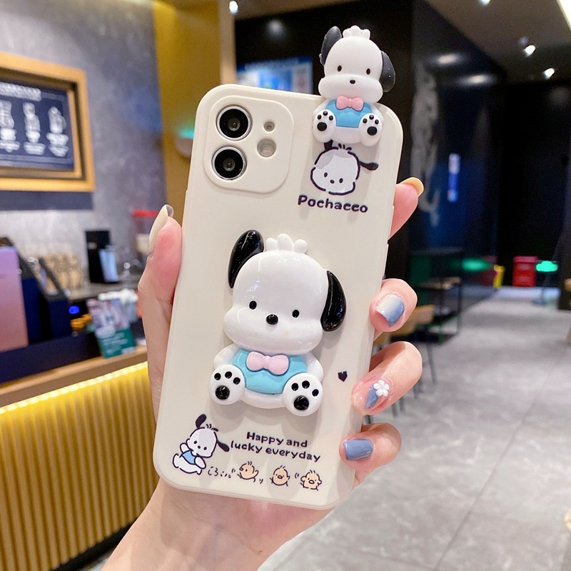 Ốp Điện Thoại Mềm Họa Tiết Pochacco Papa 3D Cho iPhone 14 13 12 Mini 11 Pro Max 6 6S 7 8 Plus X XS Max XR SE 2020