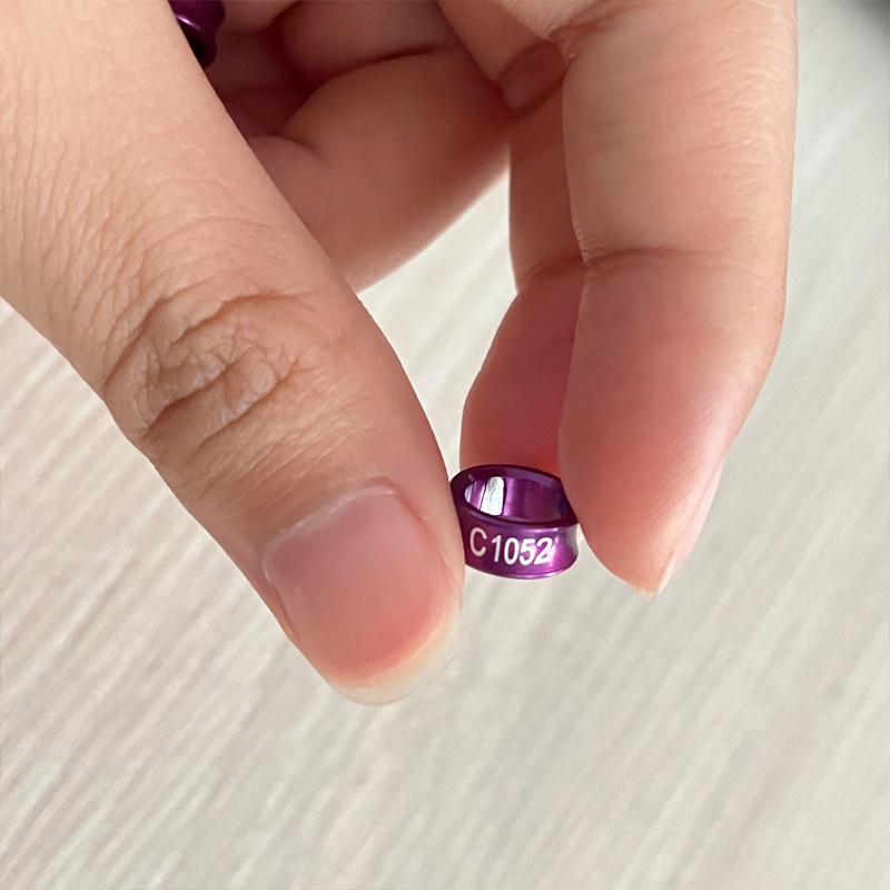 7mm Vòng đeo cho chân vẹt, giá 10pcs vòng chân chim đủ size, nhiều màu sắc, dụng cụ làm đẹp phân biệt