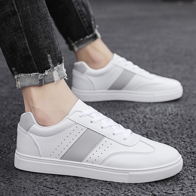 Giày sneaker Nam Da Trắng 04 - Giày nam thể thao năng động đầy đủ màu sắc