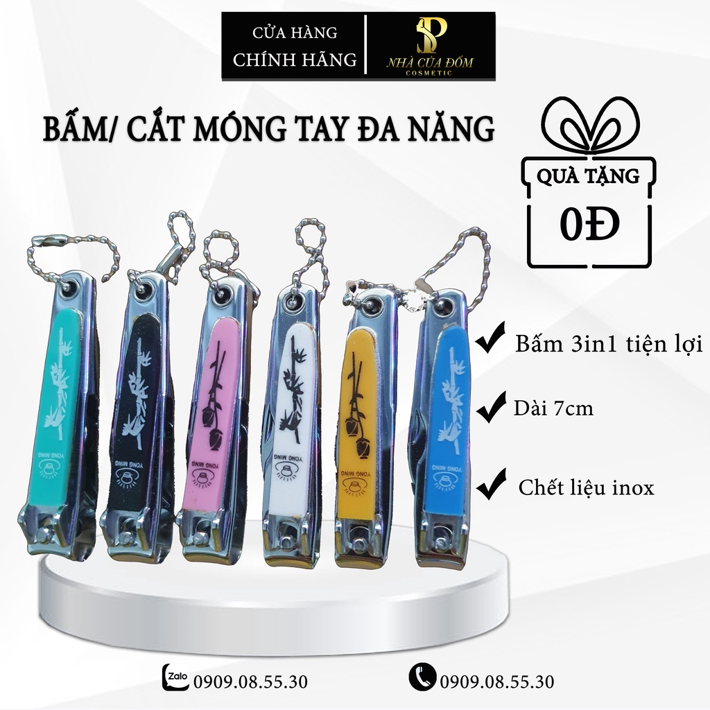 Bấm Móng Tay Inox ĐỐM WAXING Đa Năng Khui Bia Có Móc Treo Khoá 7cm