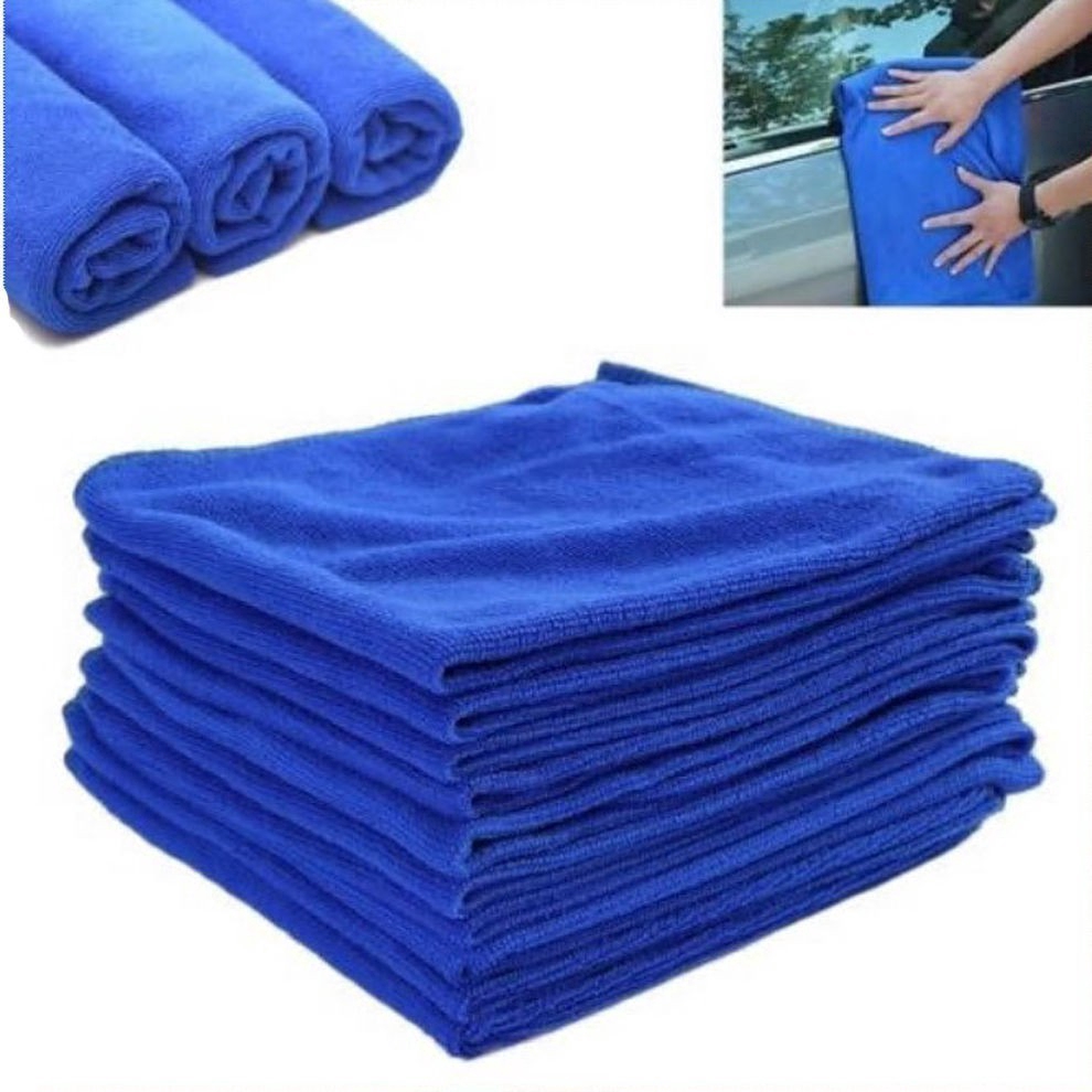 Set 10 khăn lau đánh bóng làm sạch xe hơi vải Microfiber