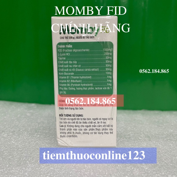 MOMBY FIB XANH - CỐM VI SINH CHO MẸ & BÉ  ĐÁNH BAY TÁO BÓN