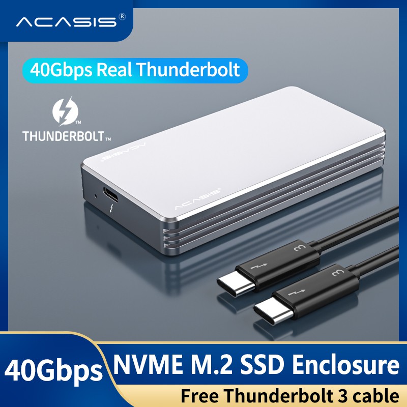 Box ổ cứng SSD M.2 NVMe Thunderbolt 3-40Gbps vỏ nhôm, nhanh nhất hiện nay-Macbook, iMac, Mac Mini, Laptop