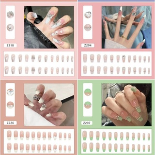 Bộ 24 Móng Giả Đính Đá Kèm Keo