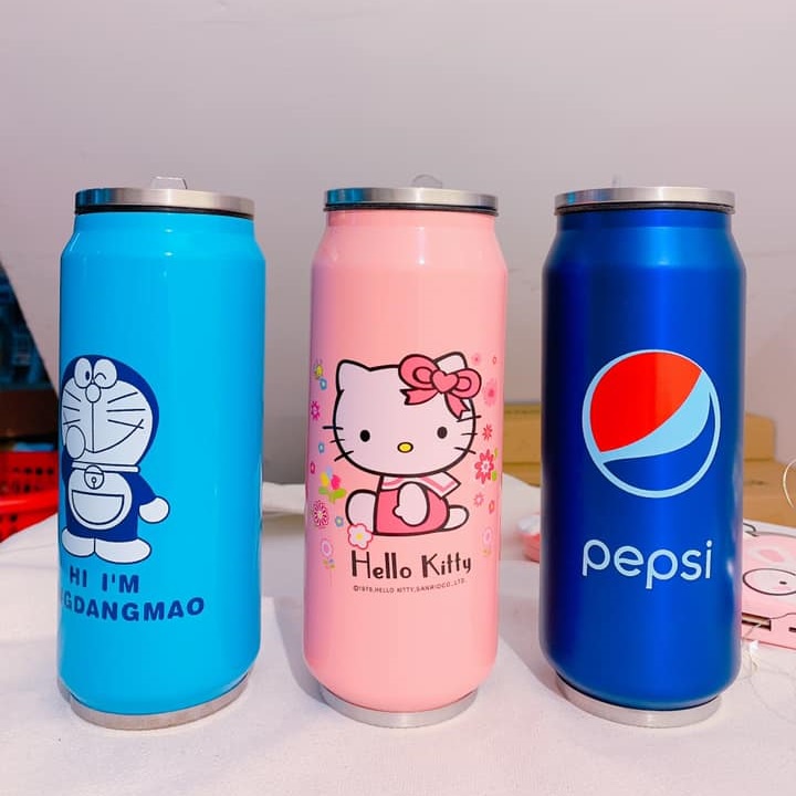 Lon Inox giữ nhiệt 500ml Coca có ống hút - bình nước Starbucks cao cấp