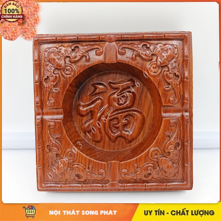 Gạt Tàn Gỗ Hương Hình Vuông FREESHIP Bộ gạt tàn tiện nghi cao cấp