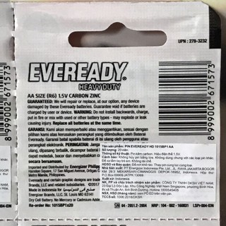Pin eveready heavy duty AA