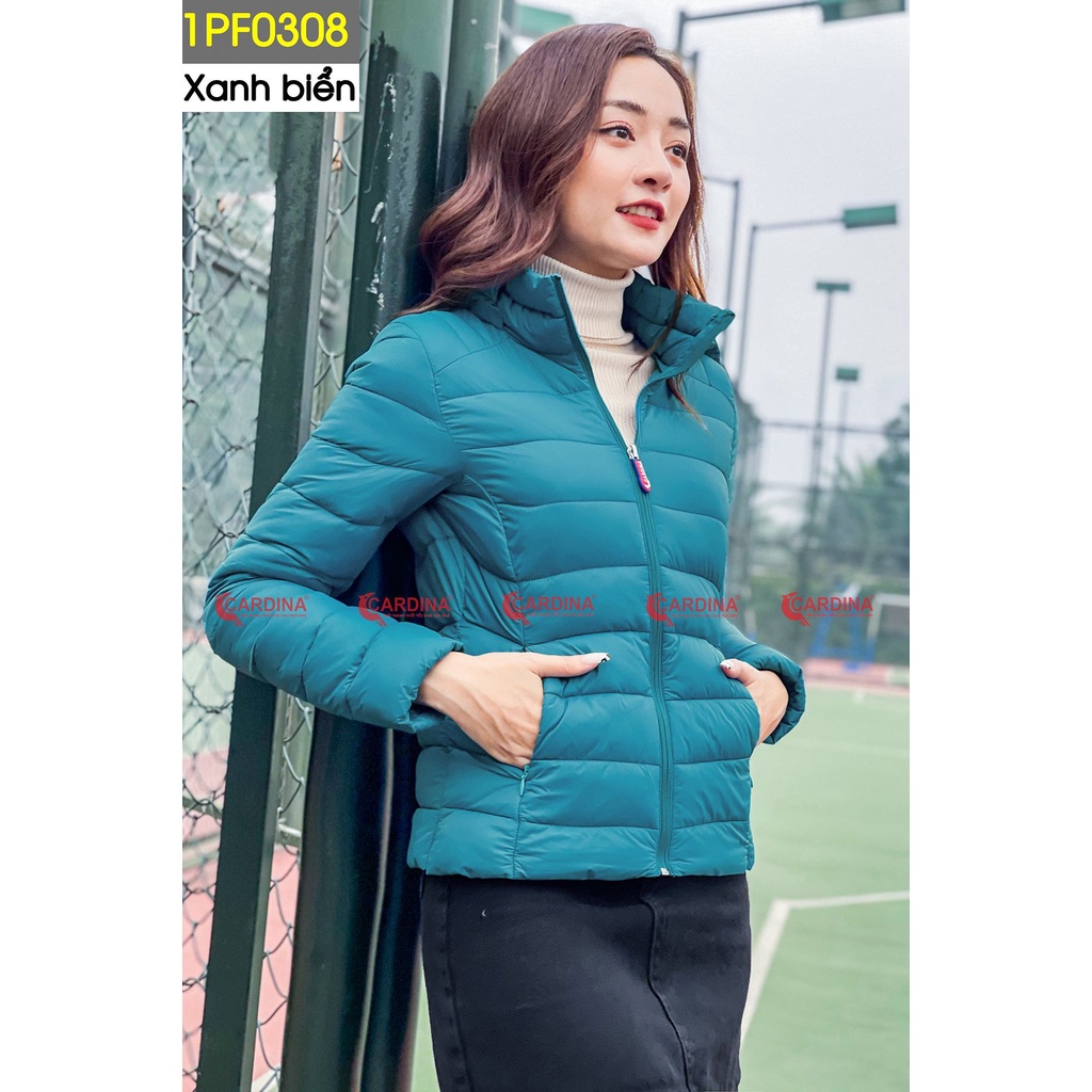 Áo phao nữ CARDINA chất gió trơn trần bông Nhật cao cấp xua tan mùa đông giá lạnh 1PF03