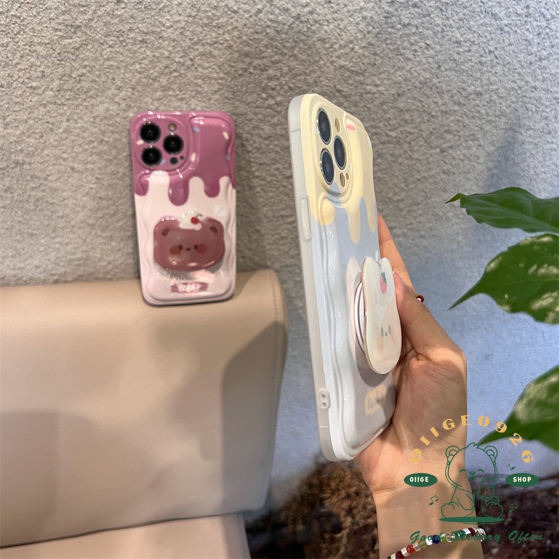 Ốp Điện Thoại IMD Viền Gợn Sóng Họa Tiết Gấu/Thỏ Cho Iphone 13 12 / 11 Pro Max / Mini Xs Max Xr X