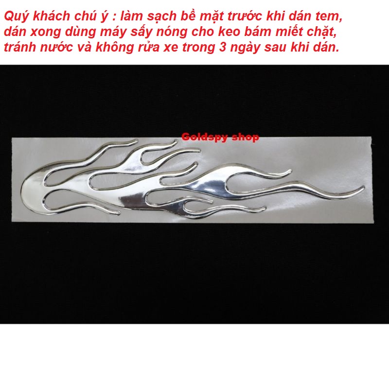 Tem decal lửa chữ nổi