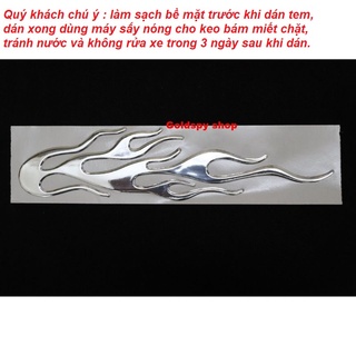 Tem decal lửa chữ nổi