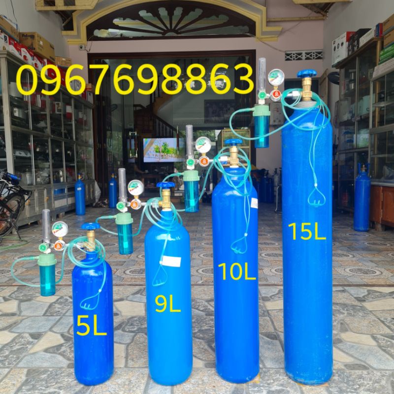 Bộ bình oxy thở y tế 15L sử dụng ngay