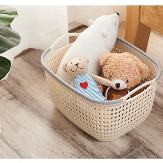 SIZE ĐẠI - Giỏ nhựa, rổ nhựa có quai cầm đựng đồ quần áo nhà tắm tiện lợi 33x28x19.7cm
