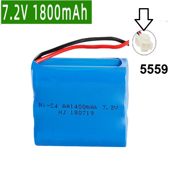 Pin xe điều khiển 7.2v ghép 2 hàng cổng nối 5559