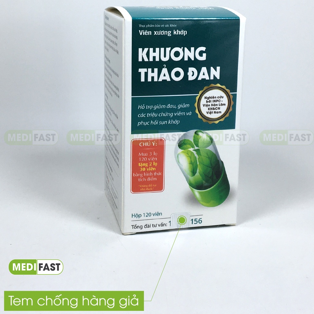 Khương Thảo Đan Mẫu mới Lọ 120 viên - tốt cho xương khớp từ thảo dược - Mua 6 tặng 1 bằng tem tích điểm