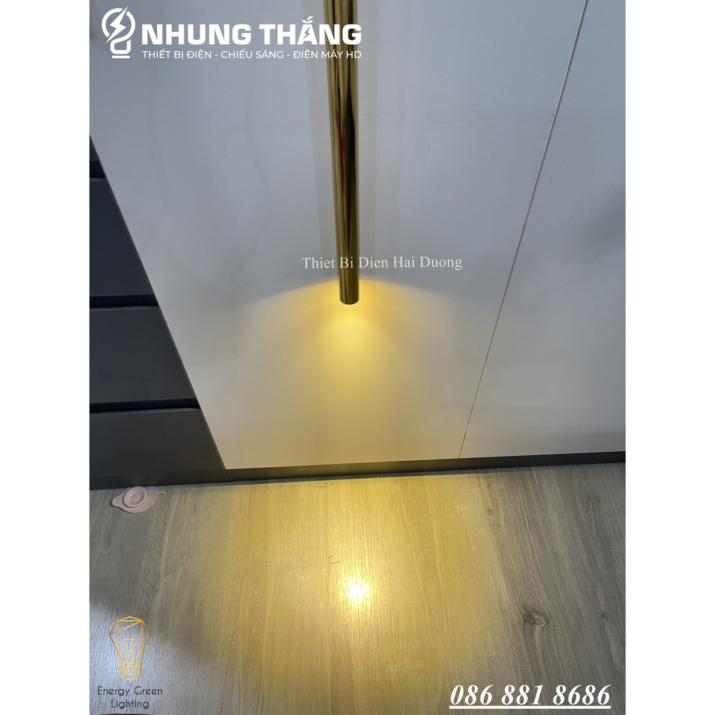Combo 3 Đèn Thả Trần Trang Trí Rọi Ống Bơ Thân Vàng 5w - 2 Kích Thước 60cm , 30cm - Thân Nhôm Tản Nhiệt - Ánh Sáng Vàng