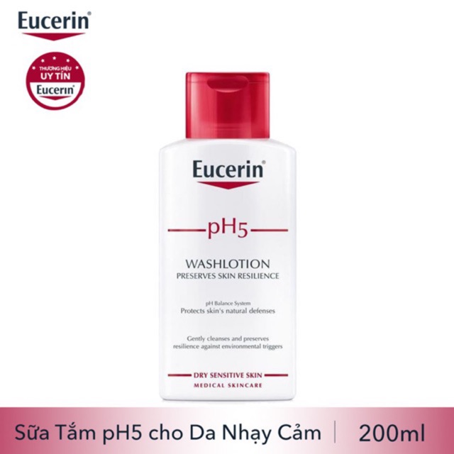 Eucerin - Sữa tắm cho da nhạy cảm Eucerin pH5 Washlotion 200ml - 400ml - 1000ml
