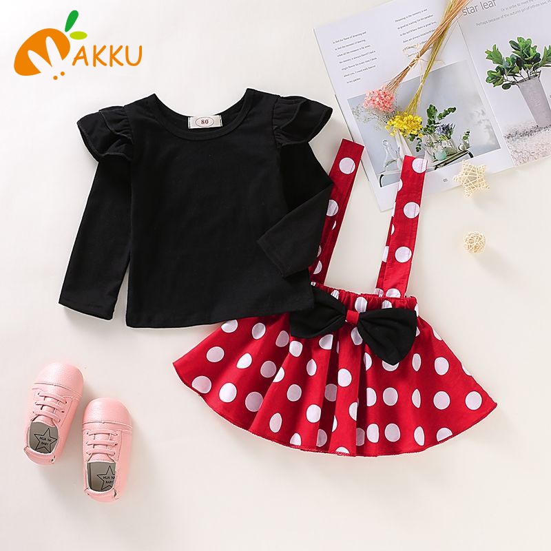 Cô Gái Thời Trang Trẻ Em Váy minnie Nơ Bé Akou