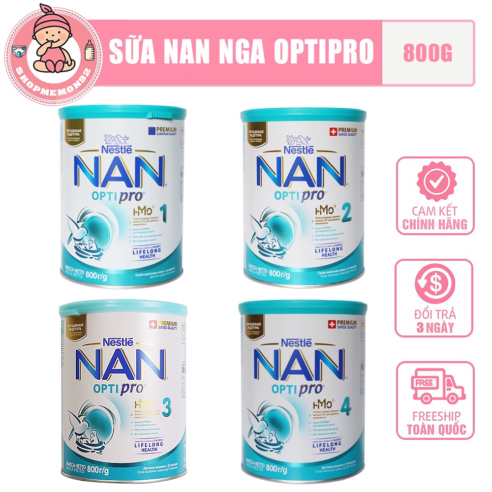 [MẪU MỚI HMO] SỮA NAN NGA OPTIPRO HMO mẫu mới đủ số 800gr Số 1, 2, 3, 4 [Date 2024]