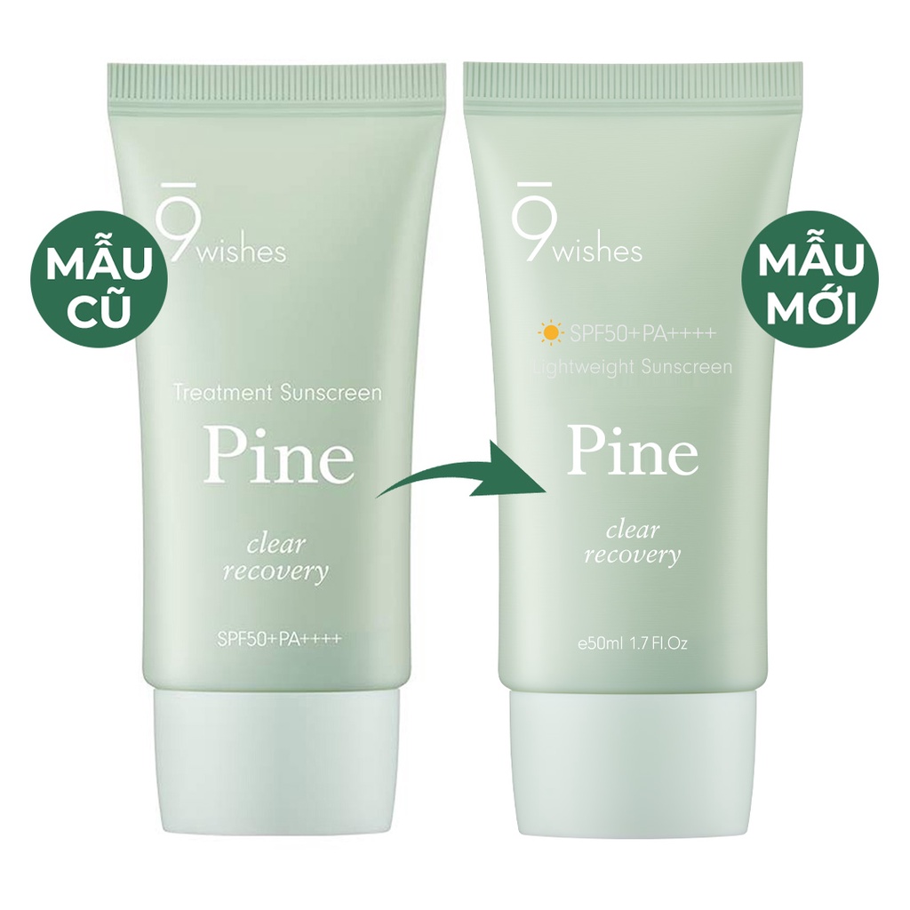 Kem Chống Nắng 9 Wishes Pine Treatment Sunscreen 9Wishes 50ml - Elbi Beauty Cosmetics &amp; Skincare