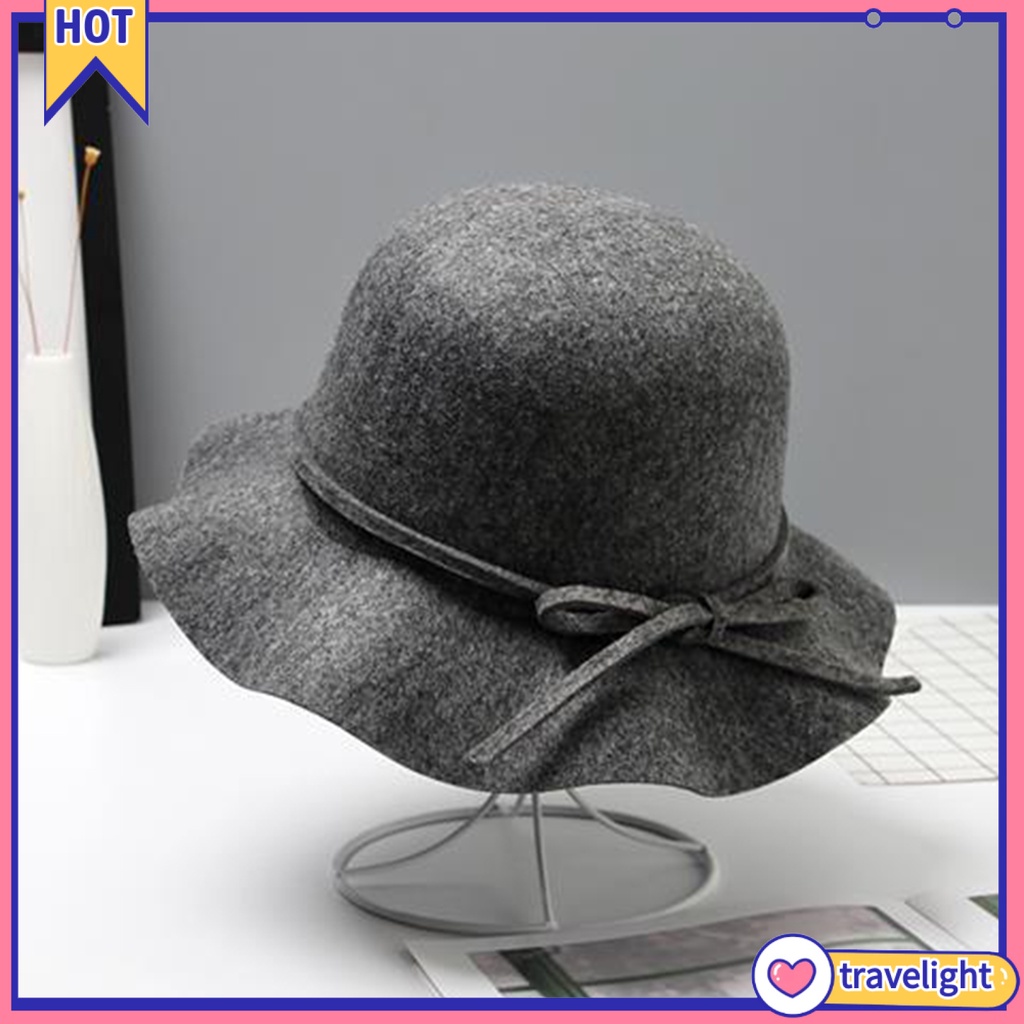 Mũ Len Vành Lượn Sóng Thủ Công Phong Cách Retro Mùa Đông Cho Nữ