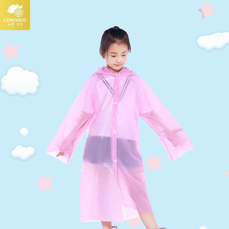 Áo mưa LEMONKID chất liệu PEVA thích hợp cho bé trai và bé gái đi du lịch ngoài trời
